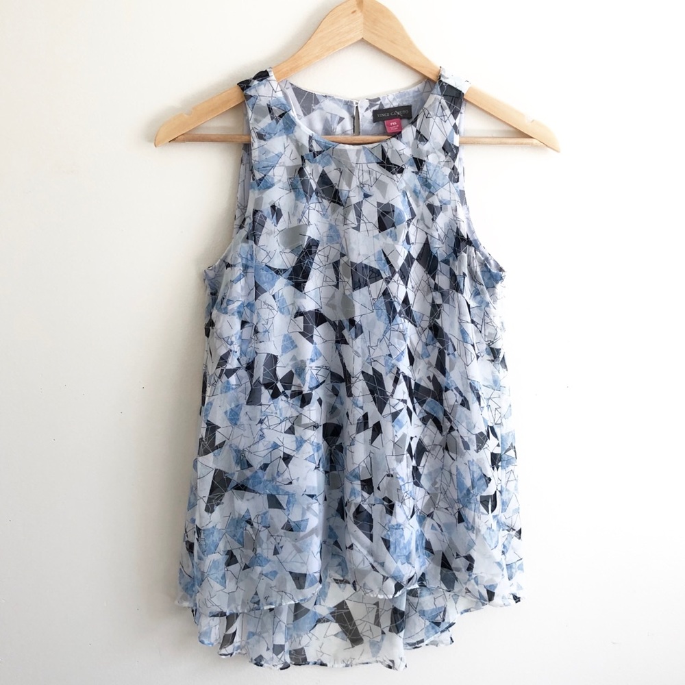 Vince Camuto Geometric Flowy  Tank Top